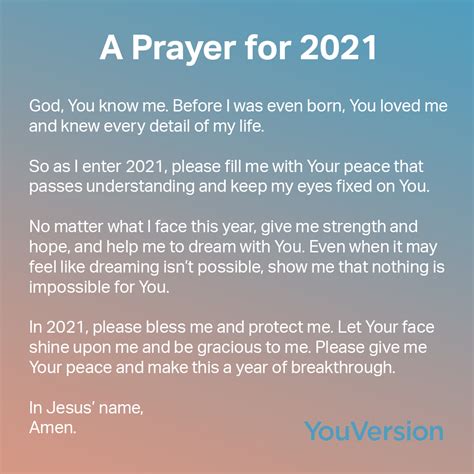 A Prayer For 2021 Youversion