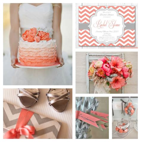 Coral And Gray Coral Wedding Wedding Bridal Shower Wedding Colors