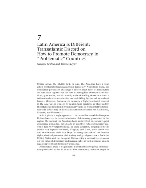 pdf latin america is different transatlantic discord on how to promote democracy in