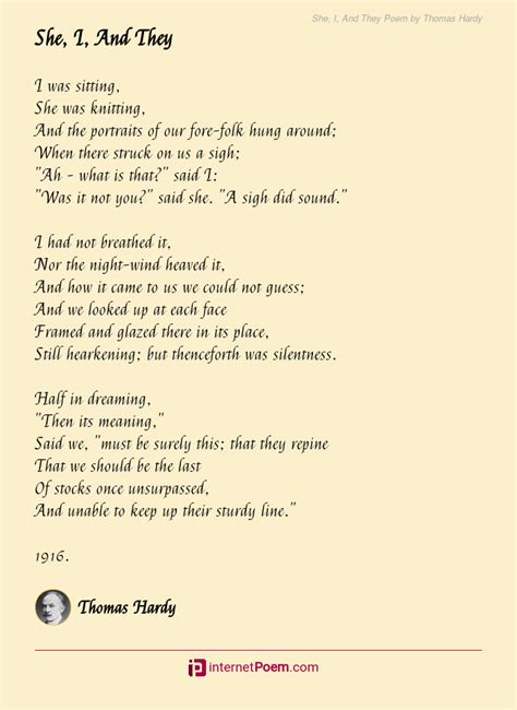 She I And They Poem By Thomas Hardy