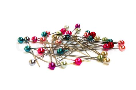 Heap Of Multi Coloured Sewing Pins On A Stock Image Colourbox