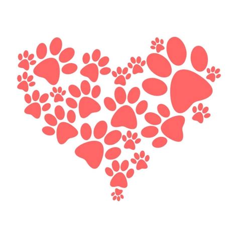 Dog Heart Paws Cuttable Design Png Dxf Svg And Eps File For Etsy