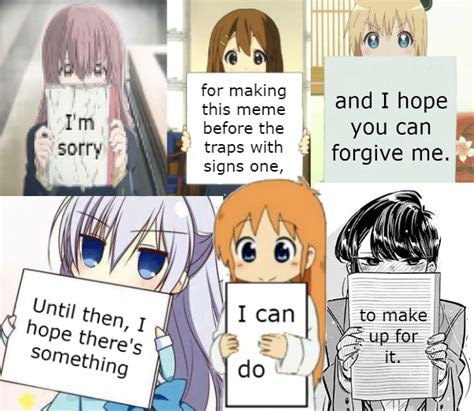 Anime Girl Holding Up Sign