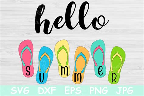 Hello Summer Flip Flops Graphic By Tiffscraftycreations Creative