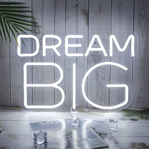 Dream Big Neon Sign For Wall Decor In Bedroom Or Bar Dream Led Neon