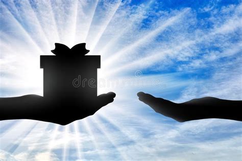 Altruism Silhouette Of Hand Giving T And Hand Receiving T Stock