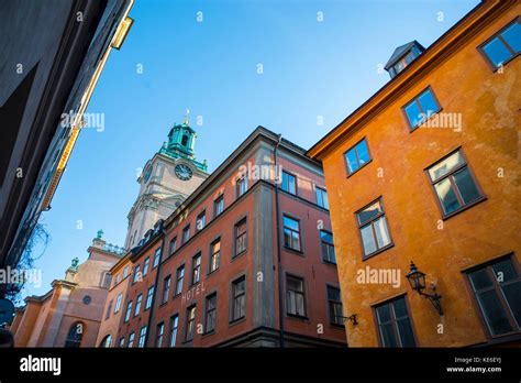 Storykyrkan Cathedral Clock Tower Stockholm Sweden Stock Photo Alamy