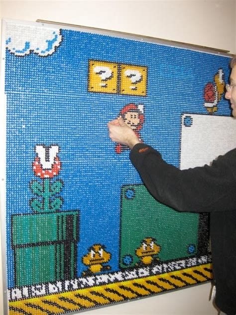 Pushpin Mosaic Super Mario Push Pin Art Wall Art