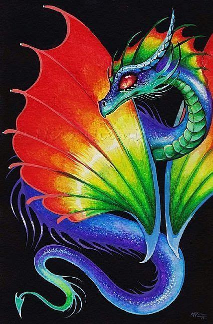 Beautiful Colors Of The Rainbow Dragon Art Dragon Pictures Dragon