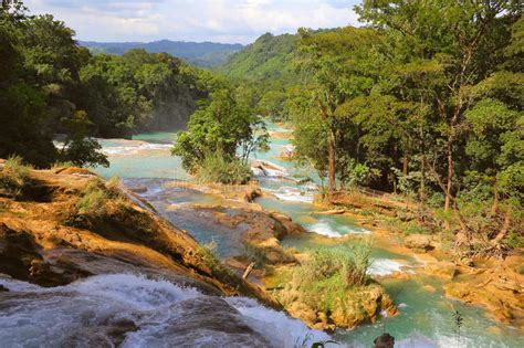Agua Azul River And Waterfalls In Chiapas Mexico Ix Stock Image