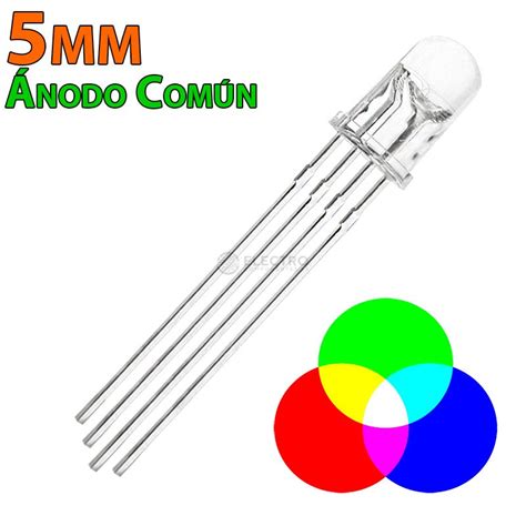 Led Rgb 5mm Ultra Brillo 60ma 4 Pines Anodo Comun