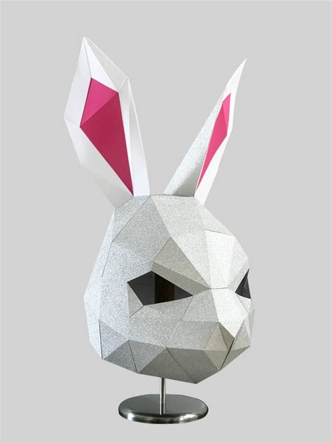 Little Bunny Mask Template Paper Mask Papercraft Mask Etsy Paper