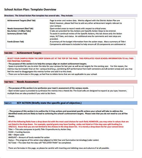 7 School Action Plan Templates Word Excel Pdf Free And Premium