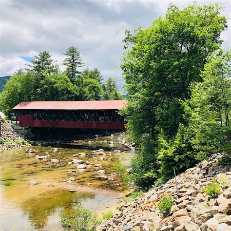 Bartlett Covered Bridge In Glen New Hampshire Spanning Saco River
