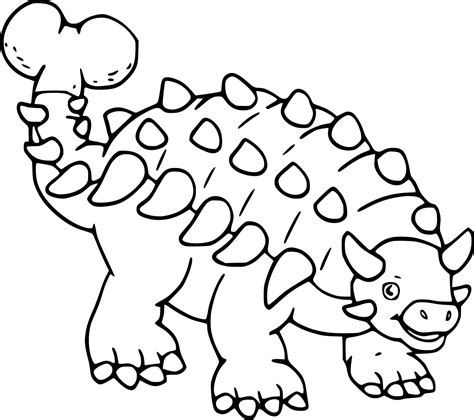 Very Easy Ankylosaurus Dinosaur Coloring Page Free Printable Coloring Pages