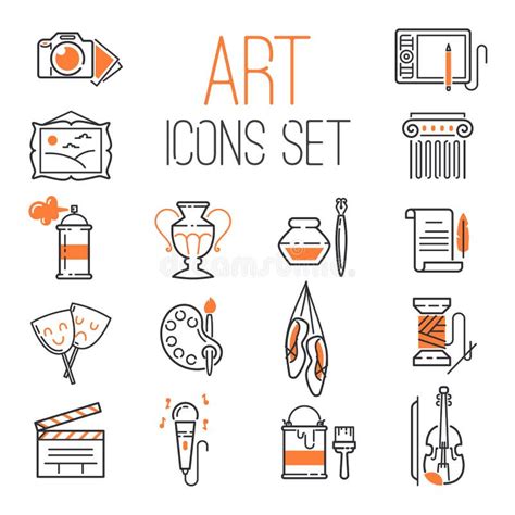 Art Icons Set Vector Stock Vector Illustration Of Line 84902479