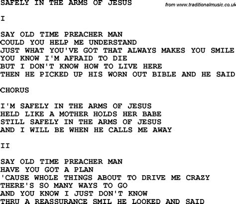 Country Southern And Bluegrass Gospel Song Safely In The Arms Of Jesus