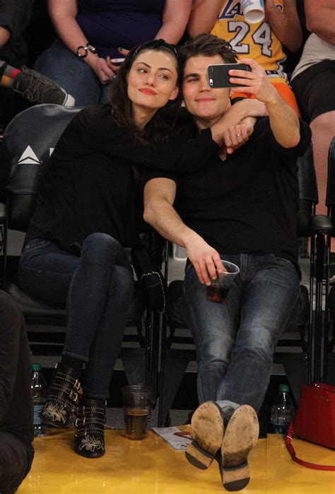 Phoebe Tonkin And And Paul Wesley At La Lakers Game Hawtcelebs