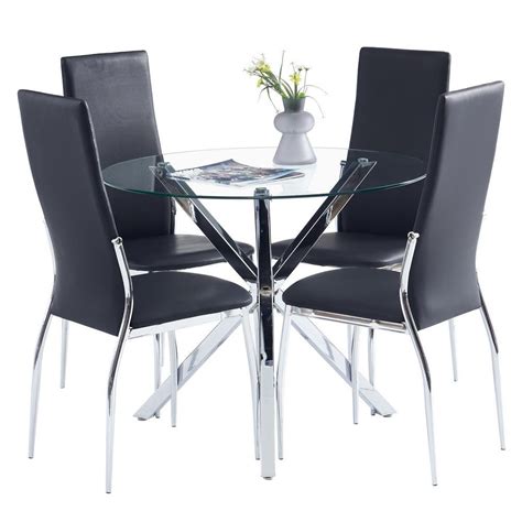 Salonmore 5 Pieces Round Dining Table Set Modern Kitchen Table And