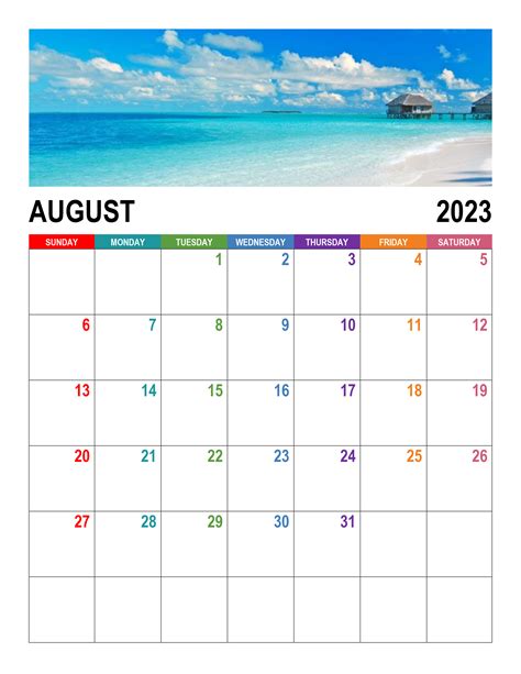 Calendar For August 2023 Printable Template Calendar