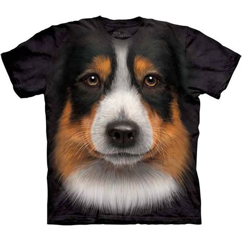 The Mountain Australian Shepherd Face Shirt S 3xl Big Head Aussie Dog T