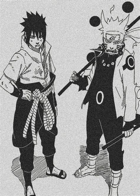 Uzumaki Naruto And Uchiha Sasuke Manga Panel