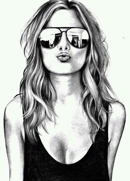 Beautiful Drawing Girl Sunglasses Beautiful Drawing Girl