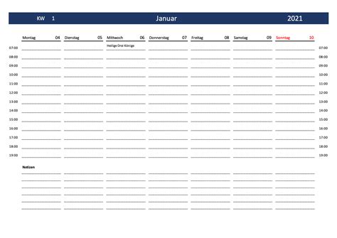 Vervollständigen sie die kalender mit pdf und fügen sie ihren terminen oder veranstaltungen anmerkungen hinzu. Wochenkalender 2021 (Excel & PDF) - Ausdrucken | Muster ...