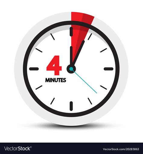 4 Minutes Clock Icon Four Minute Symbol Royalty Free Vector