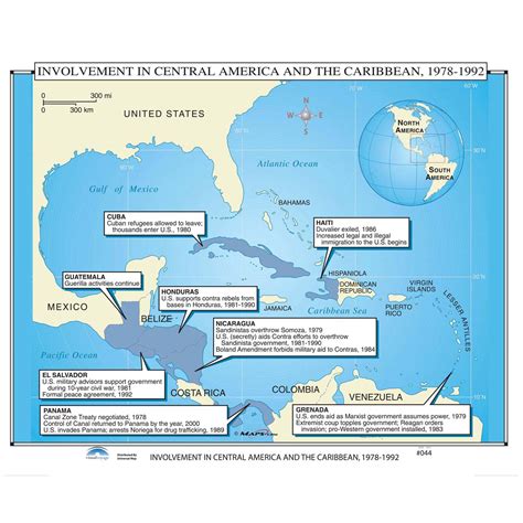 Us Intervention Latin America And Caribbean Map Shop Us And World
