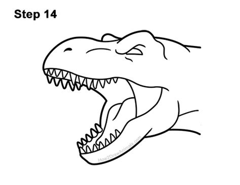How To Draw A T Rex Head Cartoon Video And Step By Step Pictures