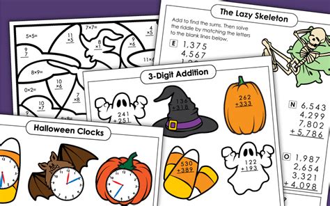 Free Halloween Math Worksheets Homeschool Den Worksheets Library