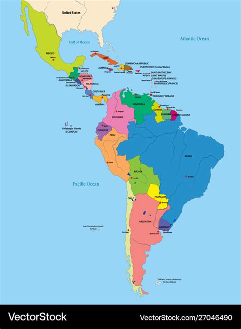 Political Map Of Latin America Map Of The Usa With State Names
