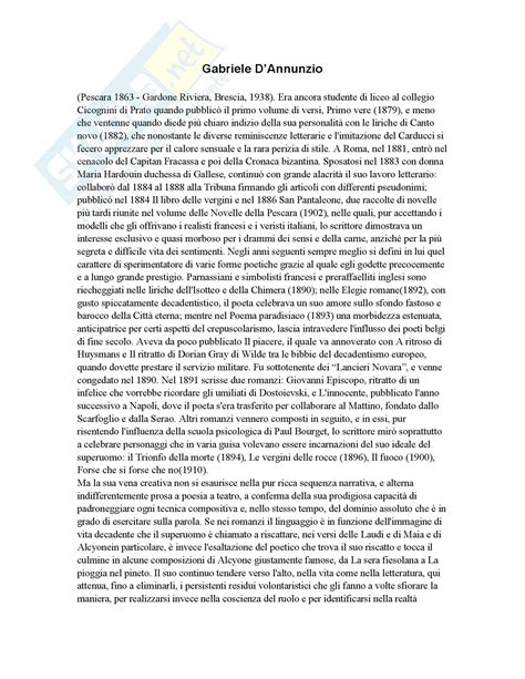 5 cose da sapere su gabriele d'annunzio, 5 concetti chiave indispensabili per preparare una tesina e per un ripasso in vista degli esami di maturità. Gabriele D'Annunzio - vita e opere - Appunti