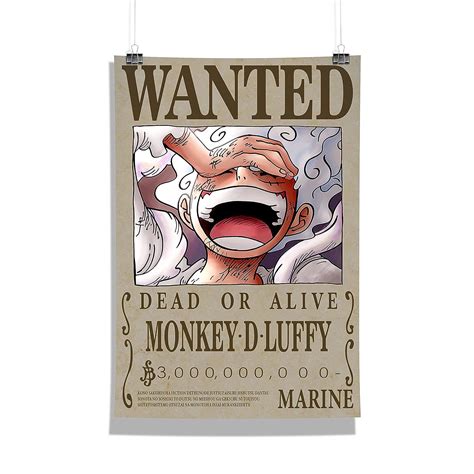 Mcsid Razz One Piece New B Wanted Monkey D Luffy Design A Size Poster Without Frame