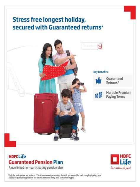 Keeping this in mind we offer a large range of life insurance plans such as term insurance plan, women's plan, health insurance plans, pension plans for retirement planning, child education plans, ulips, savings plans. Hdfc Life Guaranteed Pension Plan20170517 102654 | Insurance | Annuity (European)