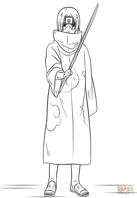 Itachi Uchiha from Naruto coloring page  Free Printable Coloring Pages