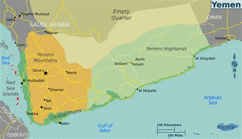 Map Of Yemen Regions Online Maps And Travel