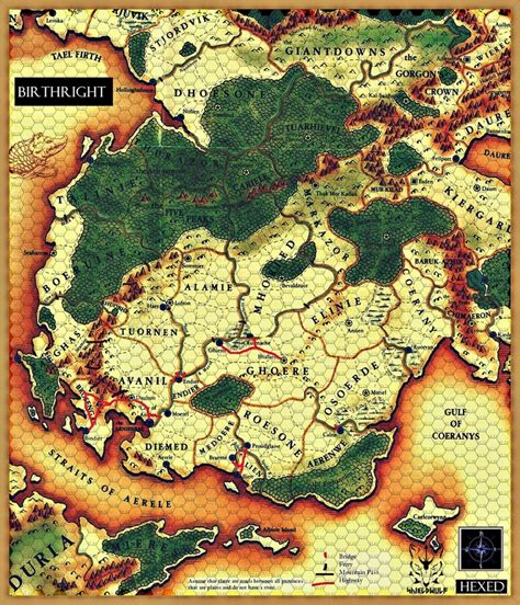 Birthright Massive Digital Map In Png Format W Numbered Hexes Adandd