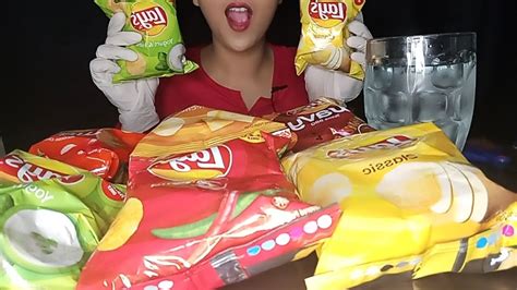Eng Sub Asmr Eating Snacklays Chips Eatingpotato Chips Challenge