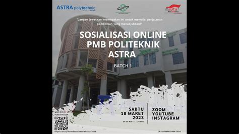 Sosialisasi Online Pmb Politeknik Astra Batch 1 Youtube