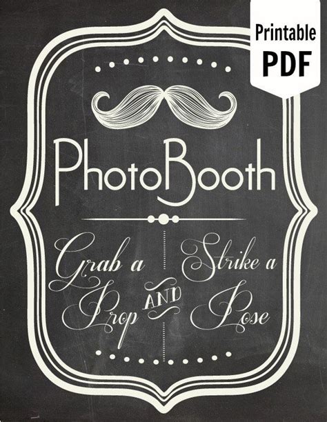 Free Printable Photo Booth Sign Template Printable Word Searches