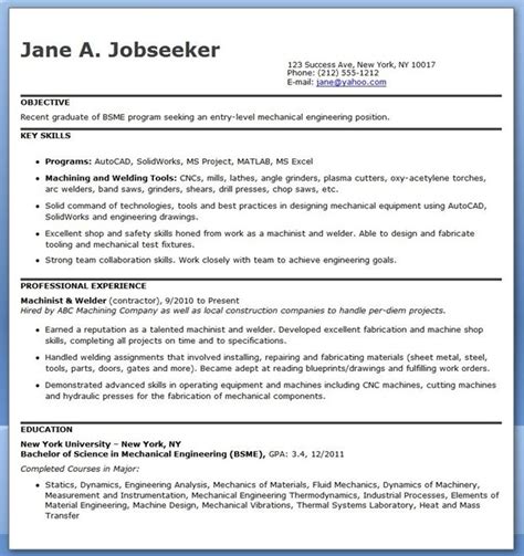 Some individuals write a cv that only focuses upon their own achievements, but you can break the mould. Mechanical Engineering Resume Template Entry Level ...