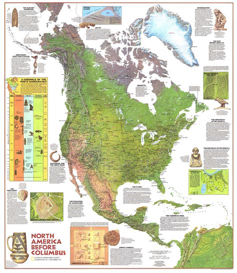 North America Before Columbus Wall Map By National Geographic