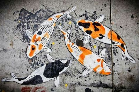 Graffiti Street Art Koi Fish Beautiful Sketches Japanese Streets Yarn