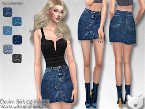 The Sims Resource Denim Skirt 02 By Turksimmer • Sims 4 Downloads