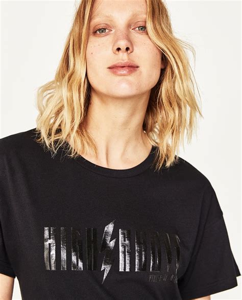 Image Of Text Print T Shirt From Zara Boho Tees Online Zara
