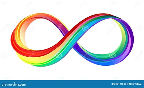 Layered Rainbow Infinity Symbol On White Background Stock Vector