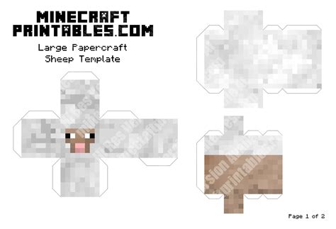 Sheep Printable Minecraft Sheep Papercraft Template