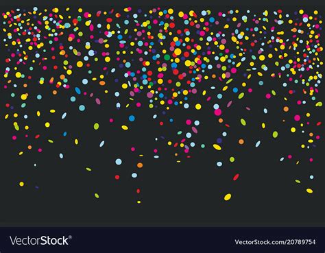 Colorful Confetti Isolated On Black Background Vector Image